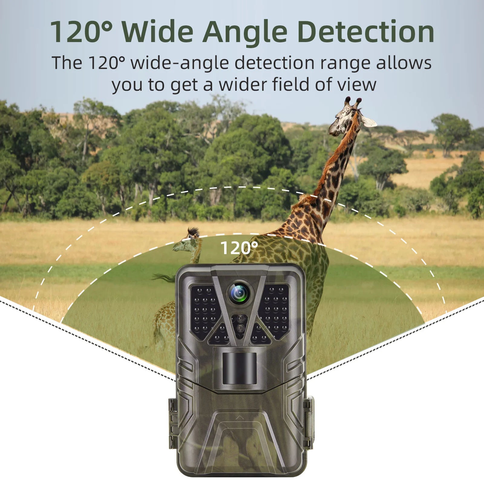 Caméra de chasse WiFi Bluetooth, 36MP HD, 4K et vision nocturne, no glow LED Infrarouge