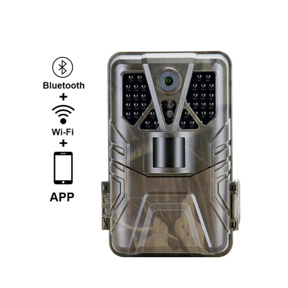 Caméra de chasse WiFi Bluetooth, 36MP HD, 4K et vision nocturne, no glow LED Infrarouge